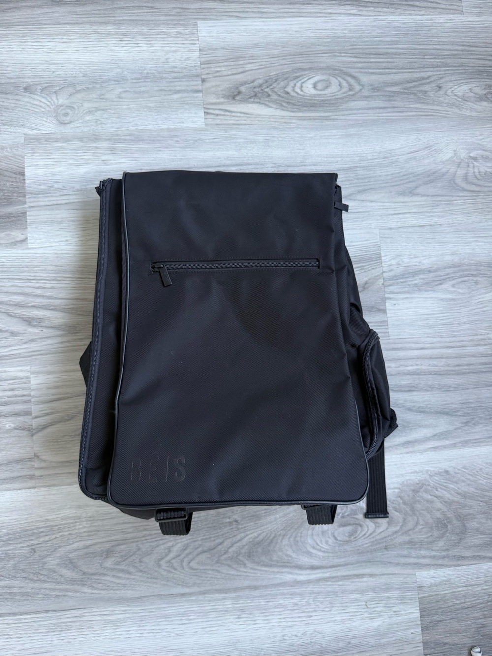 BEIS Black Convertible Laptop Backpack with Front Zip Pocket